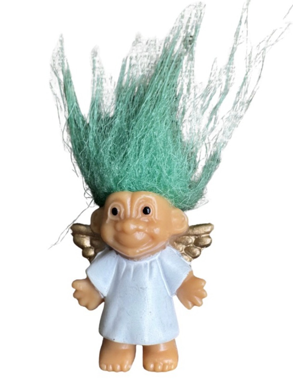 Troll Vintage Russ Angel Troll Green Hair Smallest of Trolls